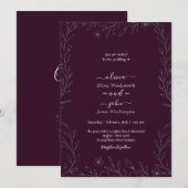 Moderne, einfache schwarz-weiße, minimalistische,  einladung (Vorne/Hinten)