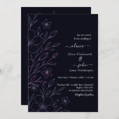 Moderne, einfache schwarz-weiße, minimalistische,  einladung (Vorne/Hinten)