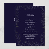 Moderne, einfache schwarz-weiße, minimalistische, einladung (Vorne/Hinten)