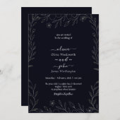 Moderne, einfache schwarz-weiße, minimalistische,  einladung (Vorne/Hinten)