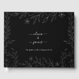 Moderne, einfache schwarz-weiße, minimalistische, gästebuch