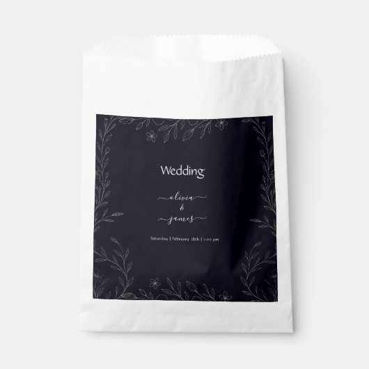 Moderne, einfache schwarz-weiße, minimalistische,  geschenktütchen (Vorderseite)