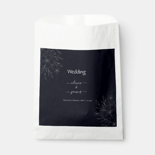 Moderne, einfache schwarz-weiße, minimalistische,  geschenktütchen (Vorderseite)