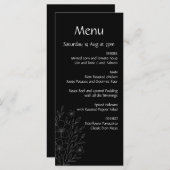 Moderne, einfache schwarz-weiße, minimalistische,  menükarte (Vorne/Hinten)