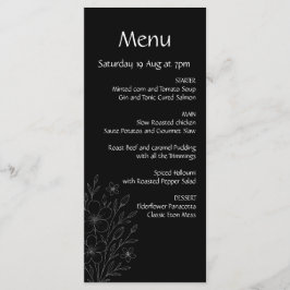 Moderne, einfache schwarz-weiße, minimalistische,  menükarte