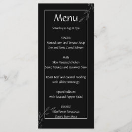 Moderne, einfache schwarz-weiße, minimalistische,  menükarte