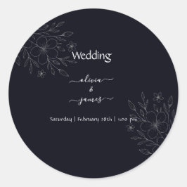 Moderne, einfache schwarz-weiße, minimalistische, runder aufkleber