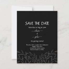 Moderne, einfache schwarz-weiße, minimalistische,  save the date