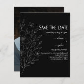 Moderne, einfache schwarz-weiße, minimalistische,  save the date (Vorne/Hinten)