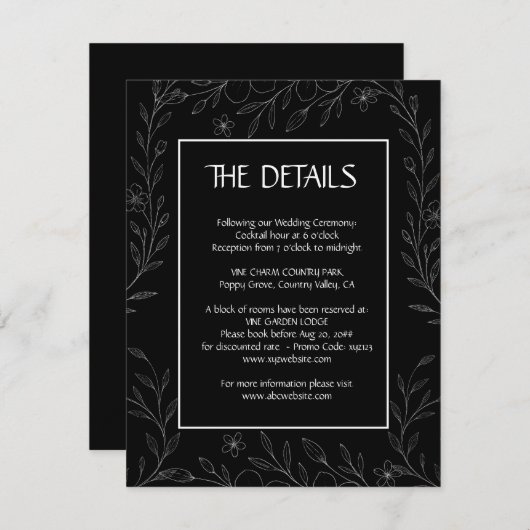 Moderne, einfache schwarz-weiße, minimalistische, save the date (Vorne/Hinten)