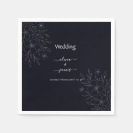 Moderne, einfache schwarz-weiße, minimalistische,  serviette