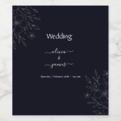 Moderne, einfache schwarz-weiße, minimalistische,  weinetikett (Einzelnes Label)