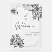 Moderne, einfache schwarz-weiße Pfannkuchen willko Acrylschild (Vorderseite)