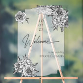 Moderne, einfache schwarz-weiße Pfannkuchen willko Acrylschild (Neutral)