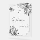 Moderne, einfache schwarz-weiße Pfannkuchen willko Acrylschild (Winkel)