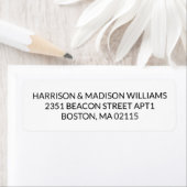 Moderne, einfache Schwarz-weiße Rücksendeadresse (Insitu)