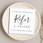 Moderne, einfache Schwarz-weiße Schönheit Empfehlungskarte