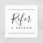 Moderne, einfache Schwarz-weiße Schönheit Empfehlungskarte (Vorderseite)