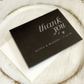 Moderne, einfache Schwarz-weiße Textherzension Dankeskarte