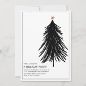 Moderne, einfache Schwarz-weiße Tree Holiday Party Einladung (Vorderseite)