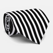 Moderne einfache schwarz-weiße vertikale Streifen Krawatte (Gerollt)