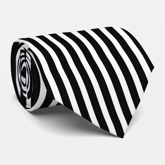 Moderne einfache schwarz-weiße vertikale Streifen Krawatte (Gerollt)
