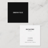 Moderne, einfache Schwarz-weiße Vorlage Elegantes  Quadratische Visitenkarte (Vorne/Hinten)