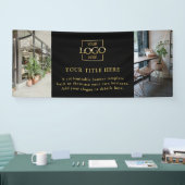 Moderne einfache schwarze benutzerdefinierte Gesch Banner (Messe)