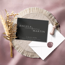 Moderne, einfache Schwarze Elfenbeinhochzeit