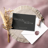 Moderne, einfache Schwarze Elfenbeinhochzeit Einladung