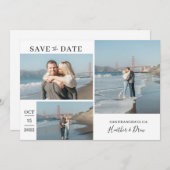 Moderne einfache Schwarze Hochzeit Save the Date (Vorne/Hinten)
