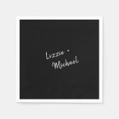 Moderne einfache schwarze Individuelle Namen Serviette (Vorderseite)