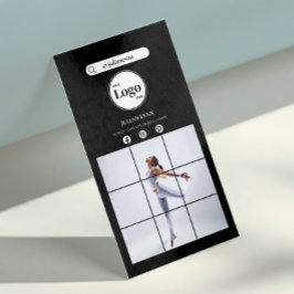 Moderne einfache Schwarze Instagramm Foto Social M Visitenkarte