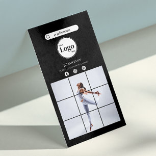 Moderne einfache Schwarze Instagramm Foto Social M Visitenkarte