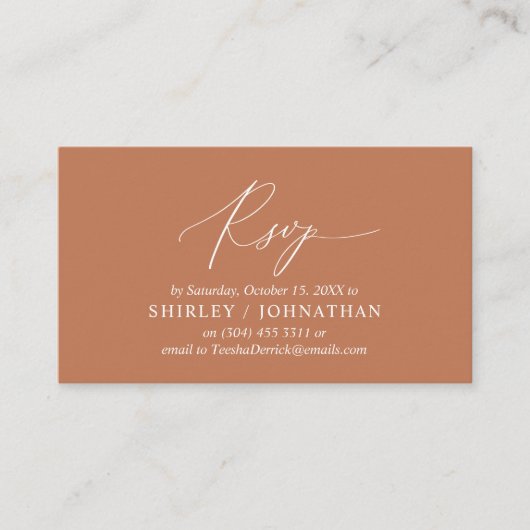 Moderne einfache Schwarze Kalligrafie, Hochzeitssz Begleitkarte (Vorderseite)