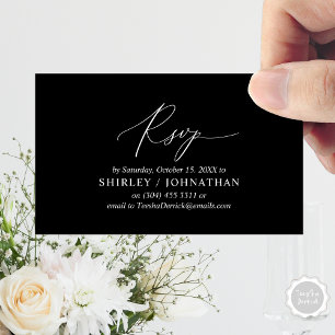 Moderne einfache Schwarze Kalligrafie, Hochzeitssz Begleitkarte