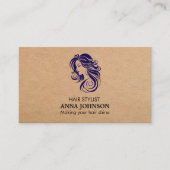 Moderne einfache schwarze Kraft-Haarstylle Visitenkarte (Vorderseite)