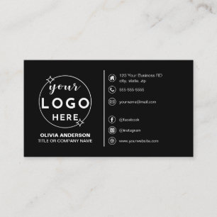 Moderne einfache schwarze Logo benutzerdefinierte Visitenkarte