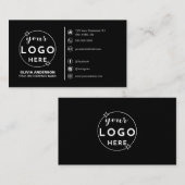Moderne, einfache Schwarze Logos Custom Icons Soci Visitenkarte (Vorne/Hinten)