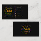 Moderne, einfache Schwarze Logos Custom Icons Soci Visitenkarte (Vorne/Hinten)