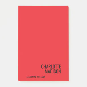 Moderne einfache schwarze rote minimalistische fet post-it klebezettel