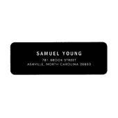 Moderne, einfache Schwarze Rücksendeadresse (Vorne)