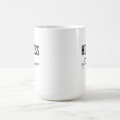 Moderne einfache schwarze Schrift personalisierte Kaffeetasse (Mittel)
