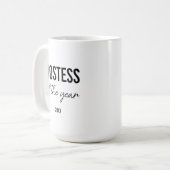 Moderne einfache schwarze Schrift personalisierte Kaffeetasse (Vorderseite Links)