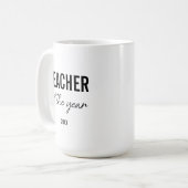Moderne einfache schwarze Schrift personalisierter Kaffeetasse (Vorderseite Links)