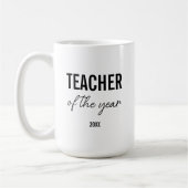 Moderne einfache schwarze Schrift personalisierter Kaffeetasse (Links)