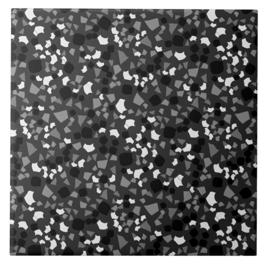 Moderne, einfache schwarze Terrazzo Fliese (Vorderseite)