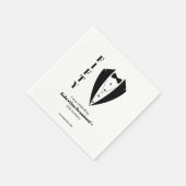 Moderne einfache schwarze weiße Smoking 50. Geburt Serviette (Ecke)