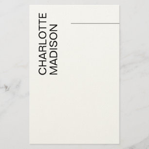Moderne einfache schwarze weiße trendy minimalist briefpapier