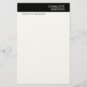 Moderne einfache schwarze weiße trendy minimalisti briefpapier